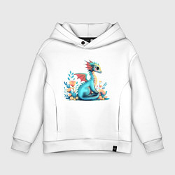 Детское худи оверсайз Бирюзовый дракон