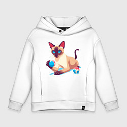 Детское худи оверсайз Игривый сиамский котик