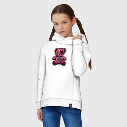 Толстовка оверсайз детская Pink bear, цвет: белый — фото 2