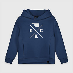 Толстовка оверсайз детская OKC map, цвет: тёмно-синий