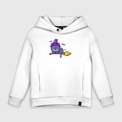 Толстовка оверсайз детская Cat witch, цвет: белый