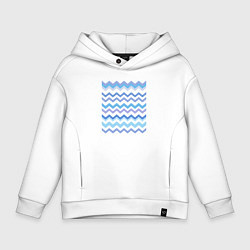 Толстовка оверсайз детская Зигзаги - волны, цвет: белый