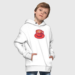 Толстовка оверсайз детская Рыбки в чашке, цвет: белый — фото 2