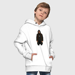 Толстовка оверсайз детская Bones с огромной цепью, цвет: белый — фото 2