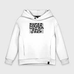 Детское худи оверсайз Пиксельный Super Mega Ultra Epic Rep - ASCII арт,