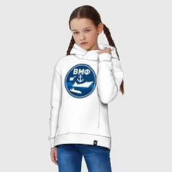 Толстовка оверсайз детская ВМФ - самолет, корабль, подводная лодка и якорь, цвет: белый — фото 2