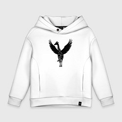 Толстовка оверсайз детская Жираф с крыльями, цвет: белый