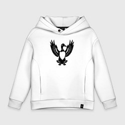 Толстовка оверсайз детская Черная утка, цвет: белый