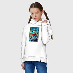 Толстовка оверсайз детская Бендер Токийский ниндзя - нейроарт, цвет: белый — фото 2