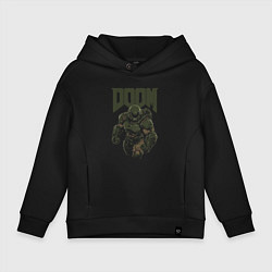 Толстовка оверсайз детская Doom shooter, цвет: черный