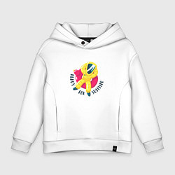 Толстовка оверсайз детская Космическое лето, цвет: белый