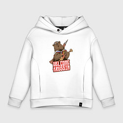 Толстовка оверсайз детская Добро пожаловать в Россию, цвет: белый
