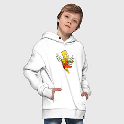 Толстовка оверсайз детская Bart Simpson Cupid, цвет: белый — фото 2