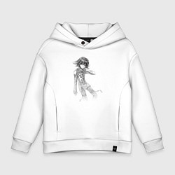 Толстовка оверсайз детская Данганронпа V3 - Кокичи Ома, цвет: белый