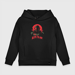 Толстовка оверсайз детская Rip and tear, цвет: черный