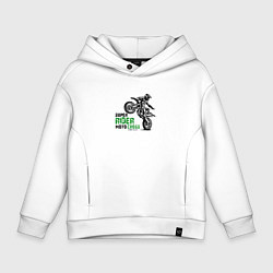 Толстовка оверсайз детская Super rider moto cross, цвет: белый