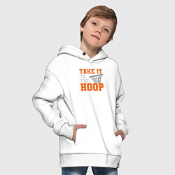 Толстовка оверсайз детская Take it to the hoop, цвет: белый — фото 2