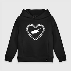 Детское худи оверсайз Кипр в сердце монохром