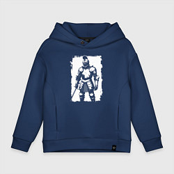 Толстовка оверсайз детская Рыцарь с мечом, цвет: тёмно-синий