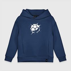 Детское худи оверсайз Футбольный мяч в белой краске