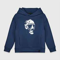 Толстовка оверсайз детская Белая хоккейная маска, цвет: тёмно-синий
