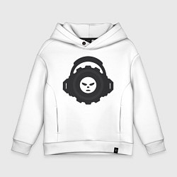 Детское худи оверсайз Логотип c лицом и шестернёй в наушниках