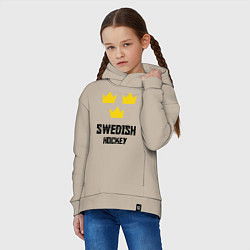 Толстовка оверсайз детская Swedish Hockey, цвет: миндальный — фото 2