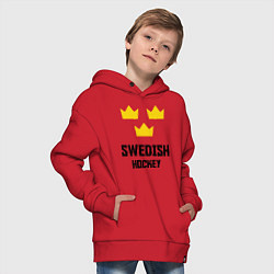 Толстовка оверсайз детская Swedish Hockey, цвет: красный — фото 2