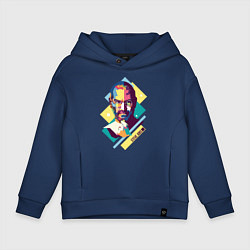 Толстовка оверсайз детская Steve Jobs Art, цвет: тёмно-синий