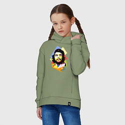 Толстовка оверсайз детская Che Guevara Art, цвет: авокадо — фото 2