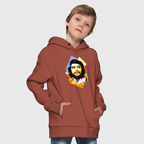 Детское худи оверсайз Che Guevara Art / Кирпичный – фото 4