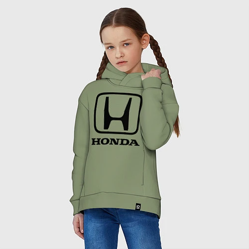 Детское худи оверсайз Honda logo / Авокадо – фото 3