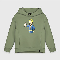 Толстовка оверсайз детская Fallout vault boy, цвет: авокадо