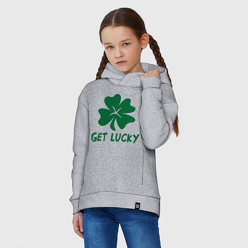 Детское худи оверсайз Get lucky / Меланж – фото 3