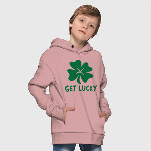 Детское худи оверсайз Get lucky / Пыльно-розовый – фото 4