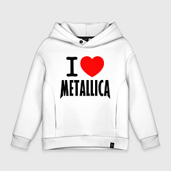 Толстовка оверсайз детская I love Metallica, цвет: белый