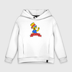Толстовка оверсайз детская Bart Simpson: Peace, цвет: белый