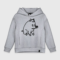 Толстовка оверсайз детская Pig, цвет: меланж