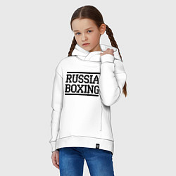 Толстовка оверсайз детская Russia boxing, цвет: белый — фото 2