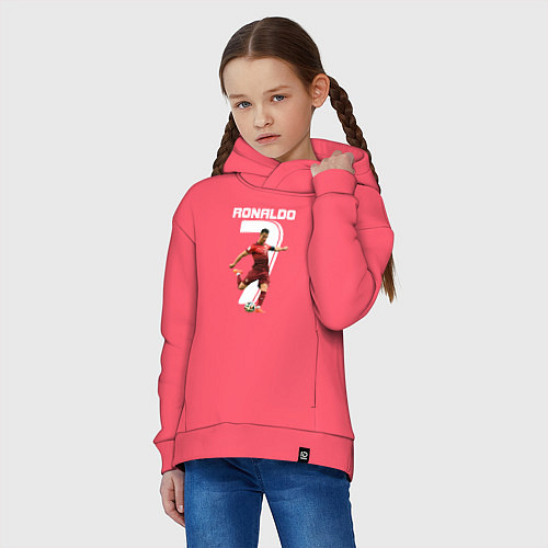 Детское худи оверсайз Ronaldo 07 / Коралловый – фото 3
