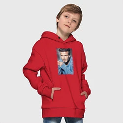 Толстовка оверсайз детская David Beckham: Portrait, цвет: красный — фото 2