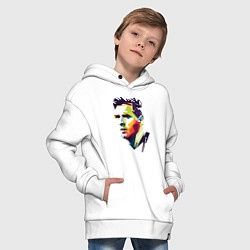 Толстовка оверсайз детская Lionel Messi: fun-art, цвет: белый — фото 2