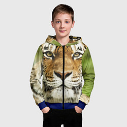 Толстовка на молнии детская Амурский тигр, цвет: 3D-синий — фото 2