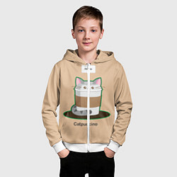 Толстовка на молнии детская Catpuccino, цвет: 3D-белый — фото 2