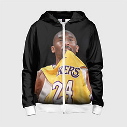 Толстовка на молнии детская Kobe Bryant, цвет: 3D-белый