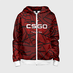 Толстовка на молнии детская Cs:go - Crimson Web Style Factory New Кровавая пау, цвет: 3D-белый