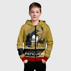 Толстовка на молнии детская Pittsburgh Penguins, цвет: 3D-красный — фото 2