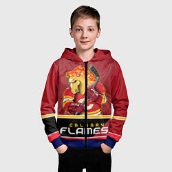 Толстовка на молнии детская Calgary Flames, цвет: 3D-синий — фото 2