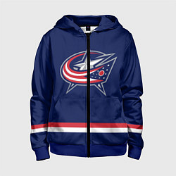 Толстовка на молнии детская Columbus Blue Jackets, цвет: 3D-синий