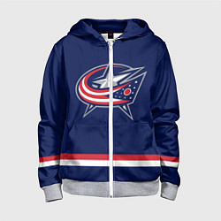 Толстовка на молнии детская Columbus Blue Jackets, цвет: 3D-меланж